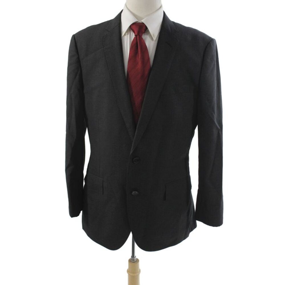 J Crew Men 2 Piece Gray Wool Suit Jacket Classic Fall Size 42